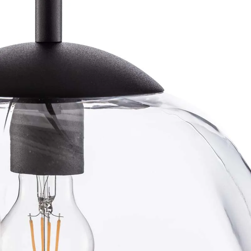 B-Ware Euluna Glas-Hängeleuchte Sol Hängeleuchte Lampe Leuchte E27 Ø 35 chrom transpare