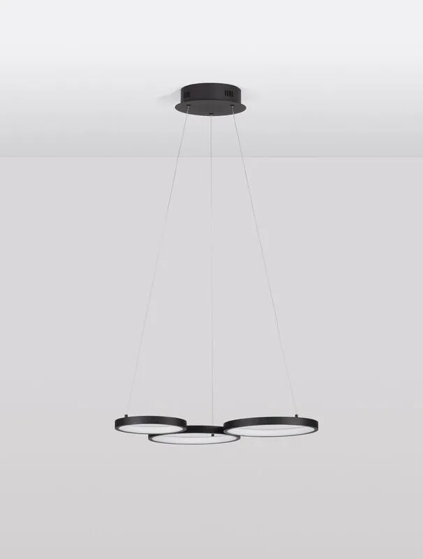 B-Ware Nova Luce Pendelleuchte Hängeleuchte LED Magnus Schwarz Dimmbar Lampe SIEHE TEXT