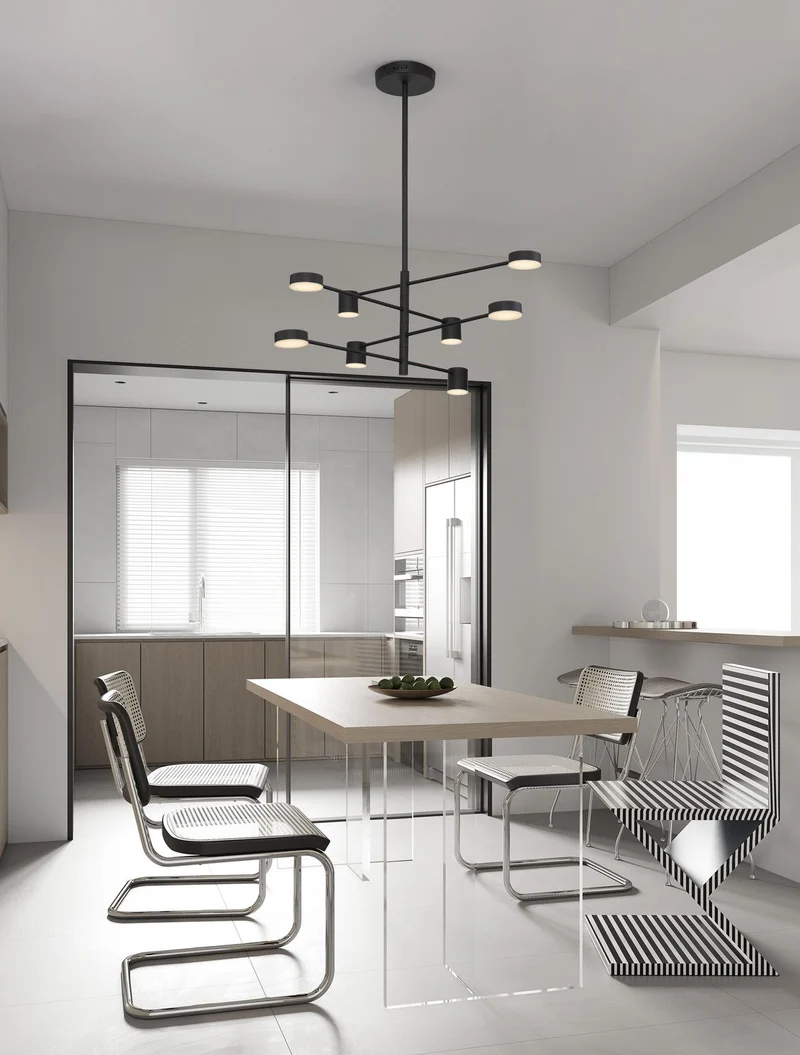 B-Ware Nova Luce Pendelleuchte Hängeleuchte NORDIK LED Lampe dimmbar Schwarz SIEHE TEXT