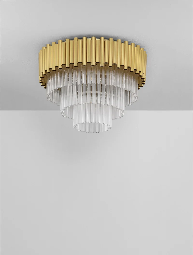 B-Ware Nova Luce Deckenleuchte Deckenlampe MAGNOLIA Gold E14 LED 6-fach dimmbar 50 cm