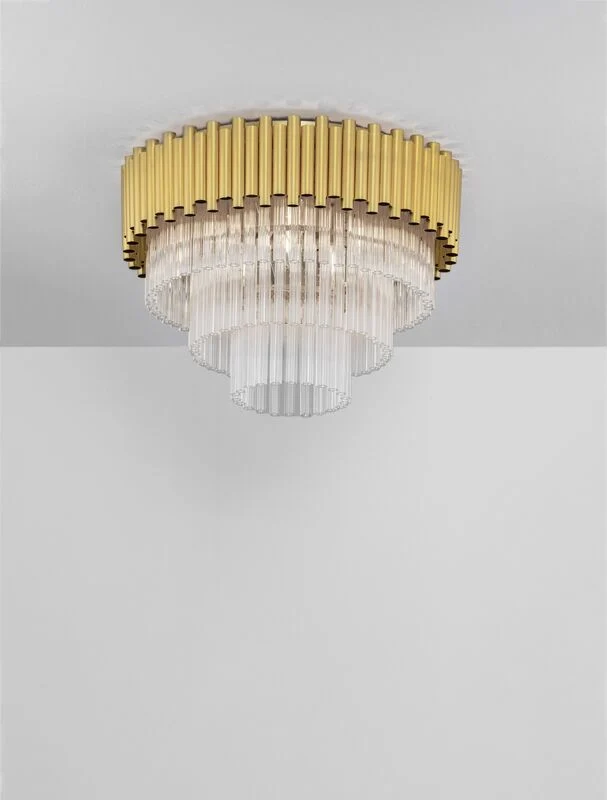 B-Ware Nova Luce Deckenleuchte Deckenlampe MAGNOLIA Gold E14 LED 6-fach dimmbar 50 cm