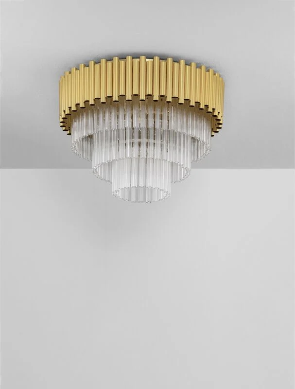 B-Ware Nova Luce Deckenleuchte Deckenlampe MAGNOLIA Gold E14 LED 6-fach dimmbar 50 cm