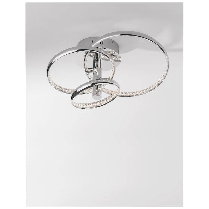 B-Ware NOVA LUCE Deckenleuchte Lampe LED NETUNO Chrom Glas 30 W Ø 45 cm verstellbar