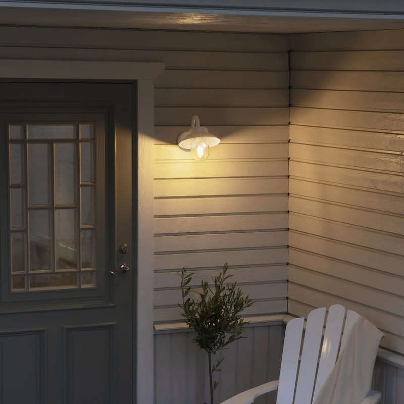 B-Ware Konstsmide Außenwandleuchte Lampe Vega Mini Außenleuchte weiß Breite 22 cm