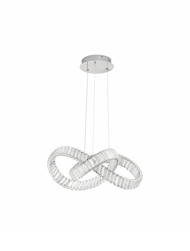 B-Ware Nova Luce Pendelleuchte Hängeleuchte CONCETO LED Chrom dimmbar 60 cm SIEHE TEXT