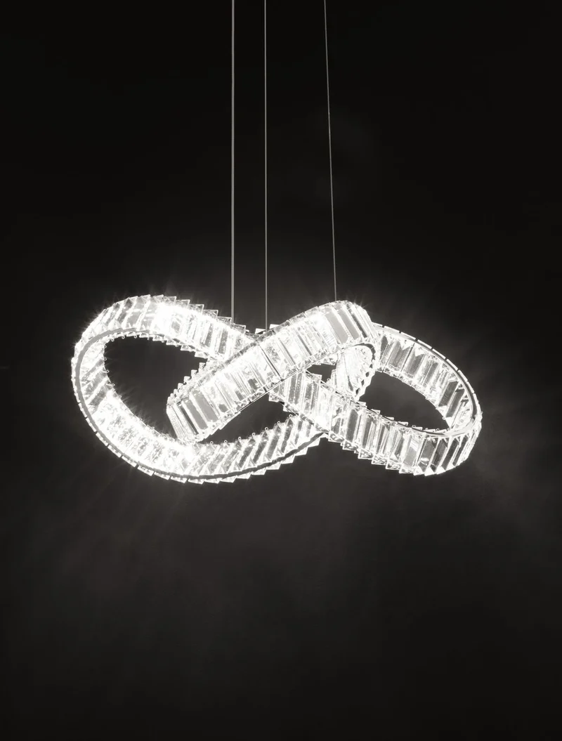 B-Ware Nova Luce Pendelleuchte Hängeleuchte CONCETO LED Chrom dimmbar 60 cm SIEHE TEXT
