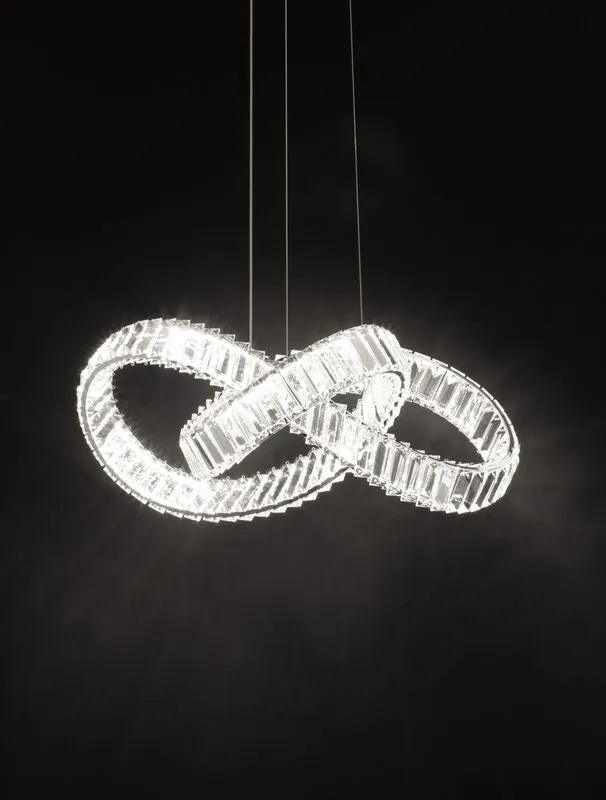 B-Ware Nova Luce Pendelleuchte Hängeleuchte CONCETO LED Chrom dimmbar 60 cm SIEHE TEXT