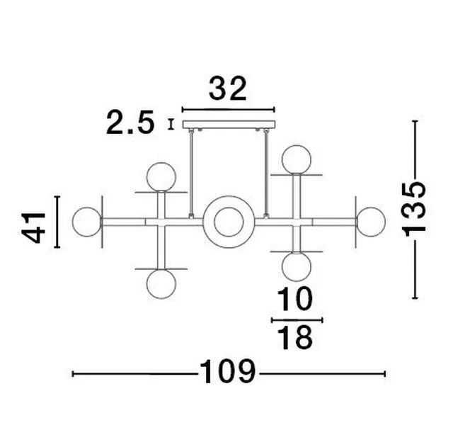 B-Ware Nova Luce Pendelleuchte Hängeleuchte PIELO Gold G9 LED 8-flammig SIEHE TEXT