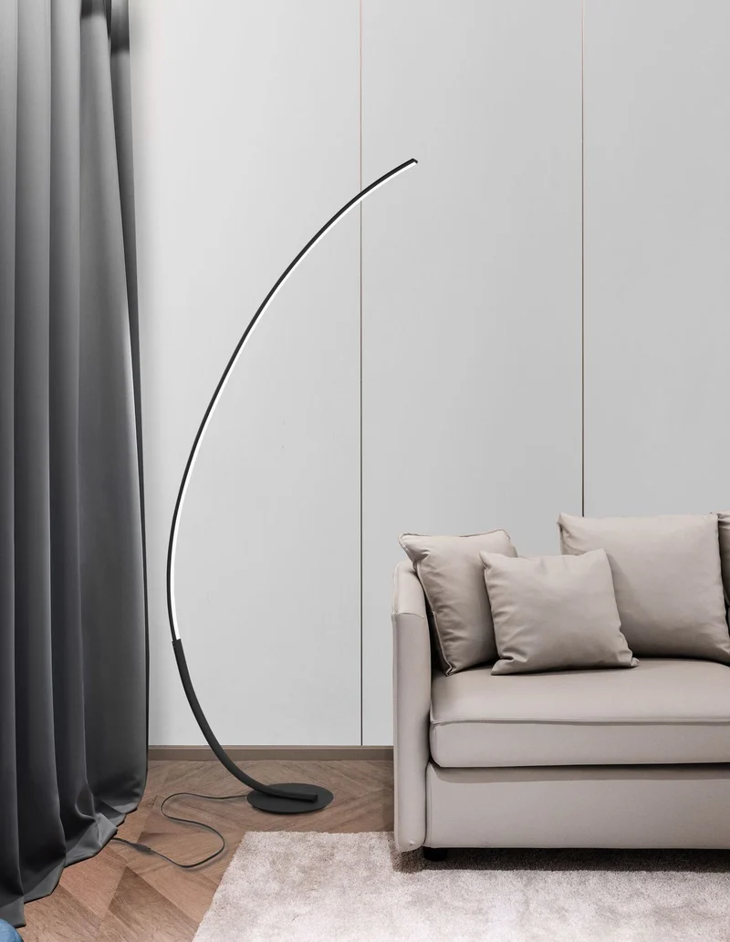 B-Ware Nova Luce Stehlampe Standleuchte LED Schwarz Premium Warmweiß dimmbar 172 cm 30W