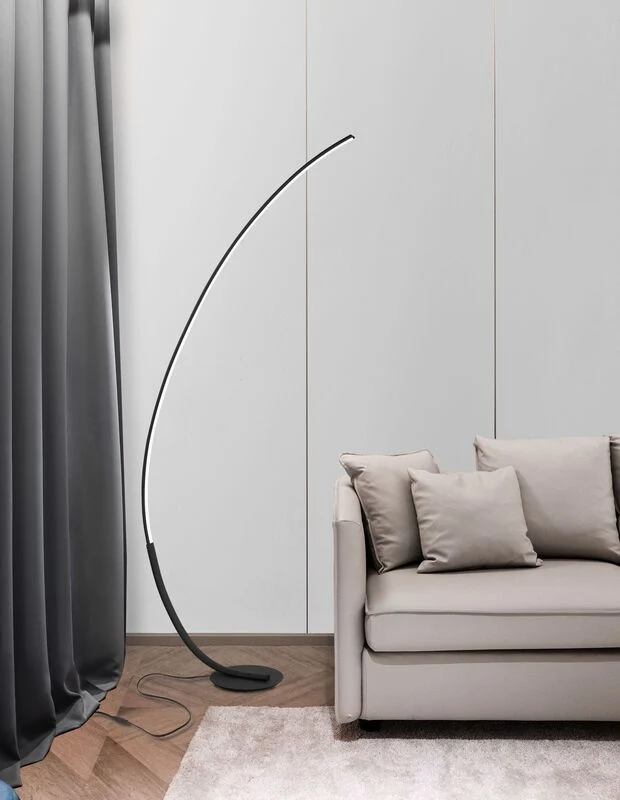 B-Ware Nova Luce Stehlampe Standleuchte LED Schwarz Premium Warmweiß dimmbar 172 cm 30W