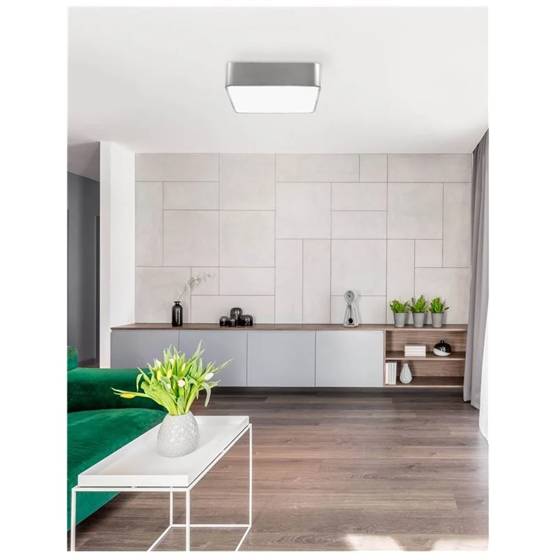 B-Ware NOVA LUCE Deckenleuchte Lampe RAGU Nickel E27 LED Acryl Metall modern 36x36 cm