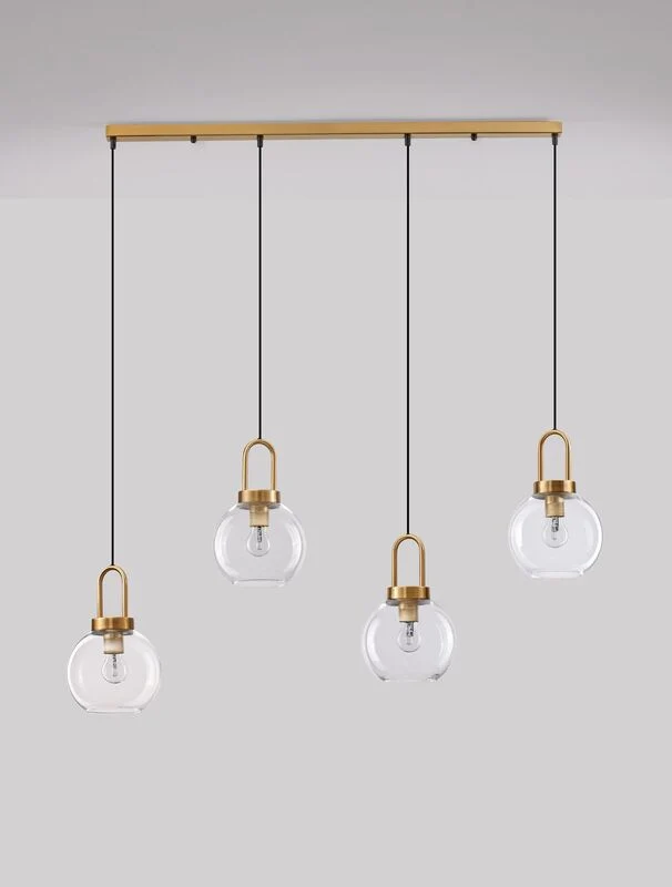 B-Ware Nova Luce Pendelleuchte Hängeleuchte Lampe IRVINE Gold dimmbar 4-flg SIEHE TEXT
