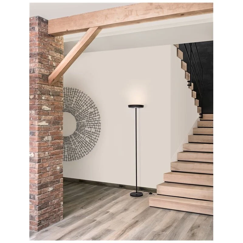 B-Ware NOVA LUCE Stehleuchte Stehlampe LED VITI Schwarz warmweiß Beleuchtung Aluminium