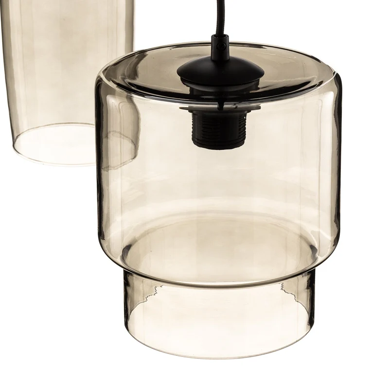 B-Ware Euluna Pendelleuchte Hängelampe Svala Rondell rauchgrau schwarz Glas E27 LED