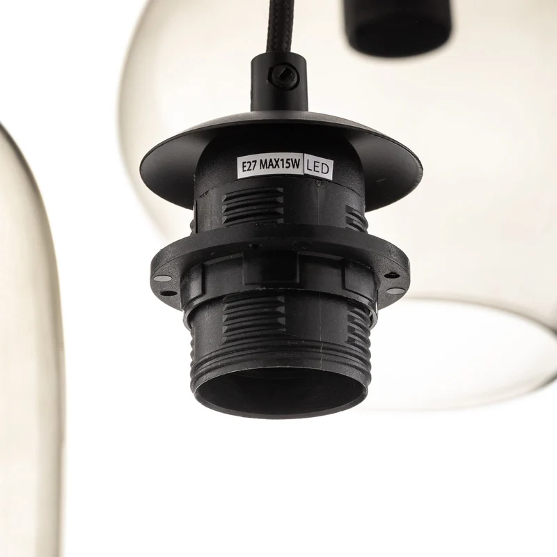 B-Ware Euluna Pendelleuchte Hängelampe Svala Rondell rauchgrau schwarz Glas E27 LED