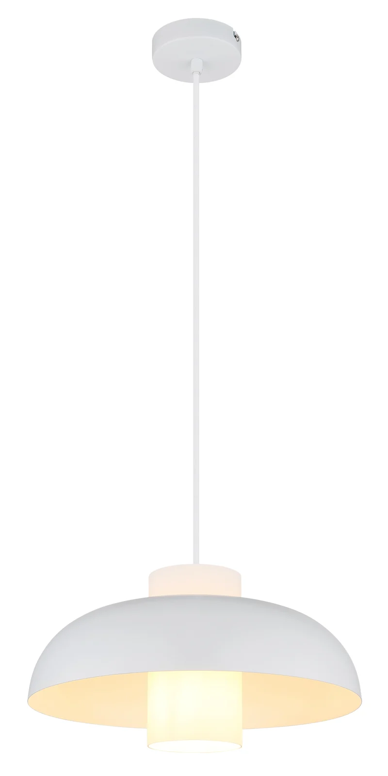 B-Ware Globo Pendelleuchte Hängelampe Lowe weiß Metall Glas Beleuchtung E27 LED Ø 38 cm