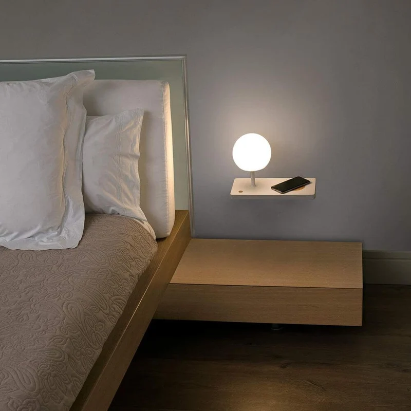 LED Wandleuchte NIKO Links Weiß, Braun