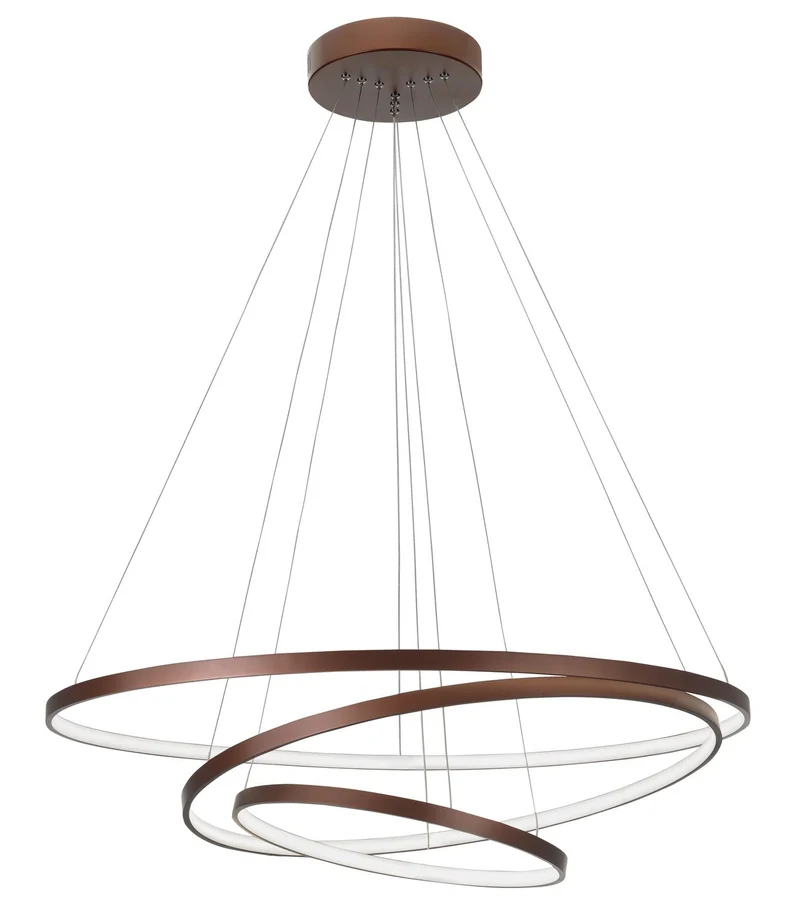 B-Ware Nova Luce Pendelleuchte Hängeleuchte LED Braun FERROL dimmbar Ø 80 cm SIEHE TEXT