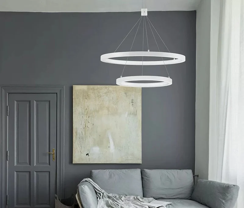 B-Ware Nova Luce Pendelleuchte Hängelampe LED Empatia Weiß 60 cm Lampe SIEHE TEXT/FOTO