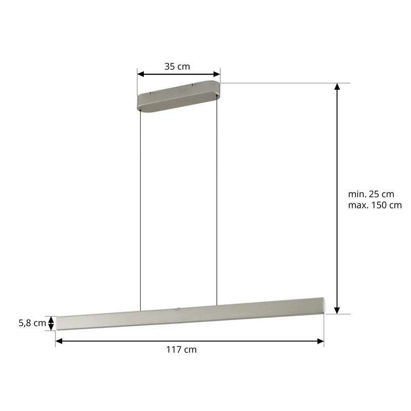 B-Ware Lucande LED Hängelampe Pendelleuchte Arvon alufarben dimmbar CCT 117cm657