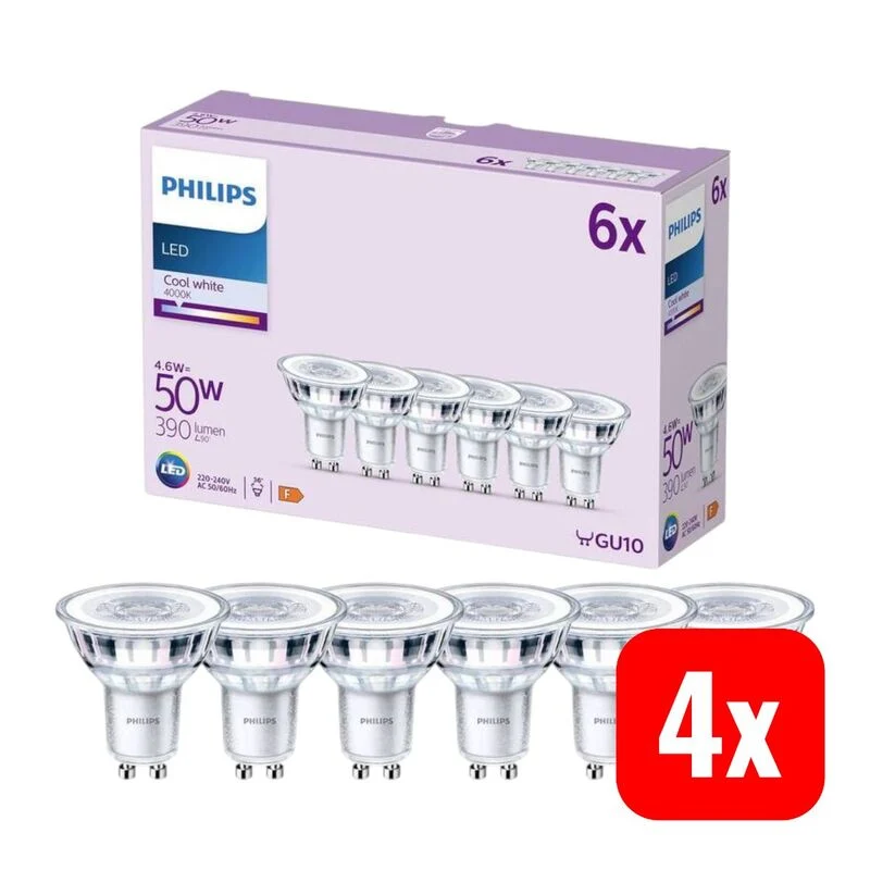 4x B-Ware Philips 9290012182 LED Reflector GU10 Bulb 4.6W=50W Neutral White