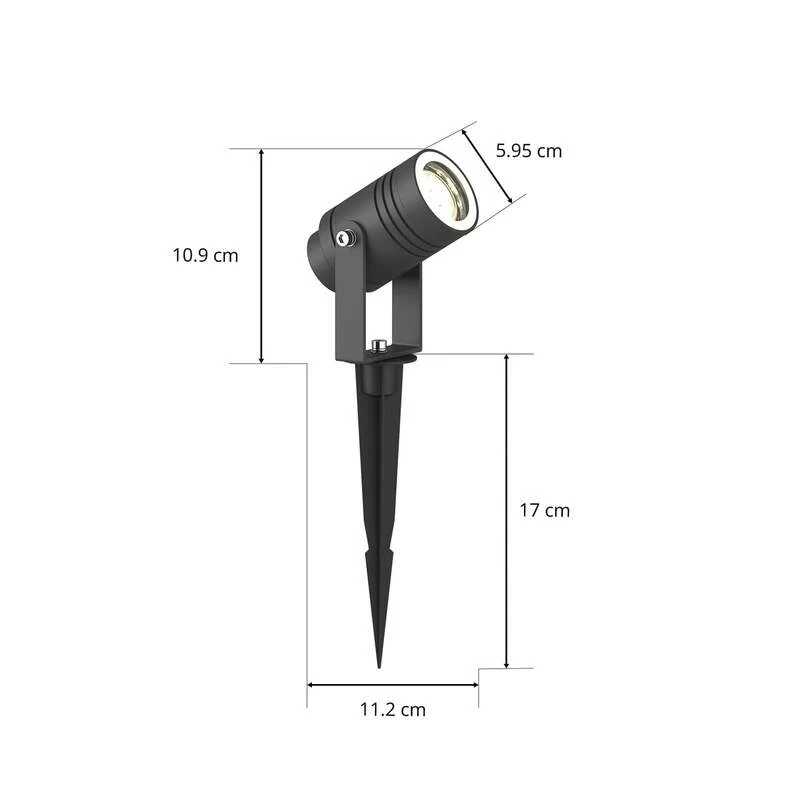 B-Ware Lucande Außenstrahler Galina Gartenleuchte LED Strahler grau IP65 11cm 1x6W