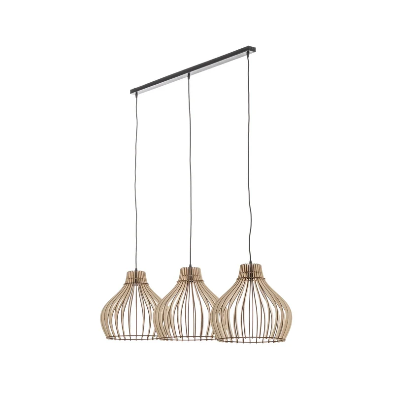B-Ware Euluna Barrel Hängeleuchte Deckenlampe Pendelleuchte Lampe E27 Holz SIEHE TEXT