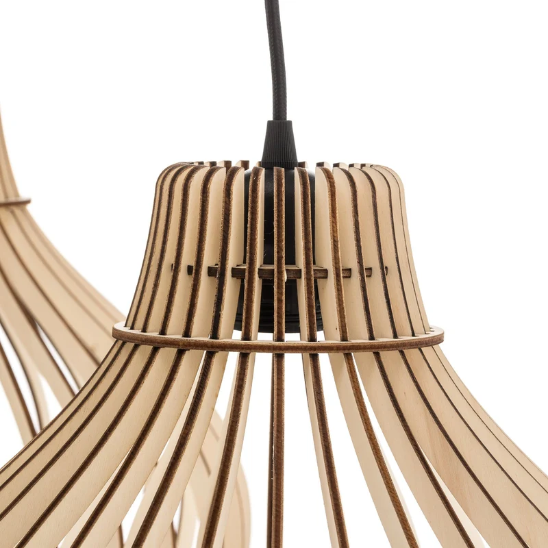 B-Ware Euluna Barrel Hängeleuchte Deckenlampe Pendelleuchte Lampe E27 Holz SIEHE TEXT