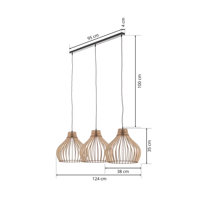 B-Ware Euluna Barrel Hängeleuchte Deckenlampe Pendelleuchte Lampe E27 Holz SIEHE TEXT