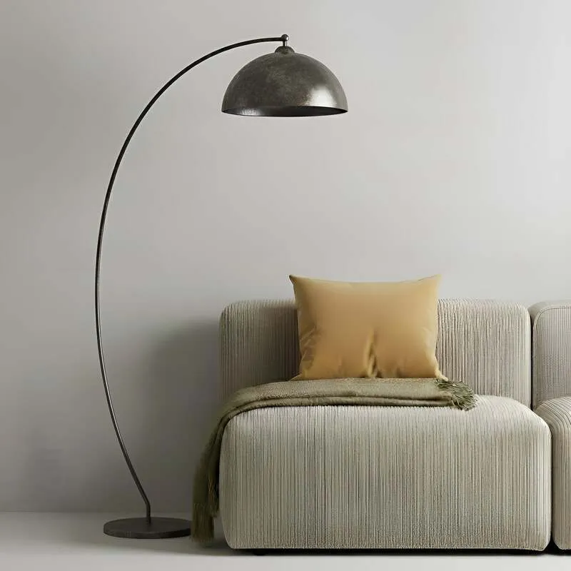 B-Ware Lindby Jonera Bogenstehlampe Lampe Leuchte Stehlampe Stehleuchte dunkelgrau E27