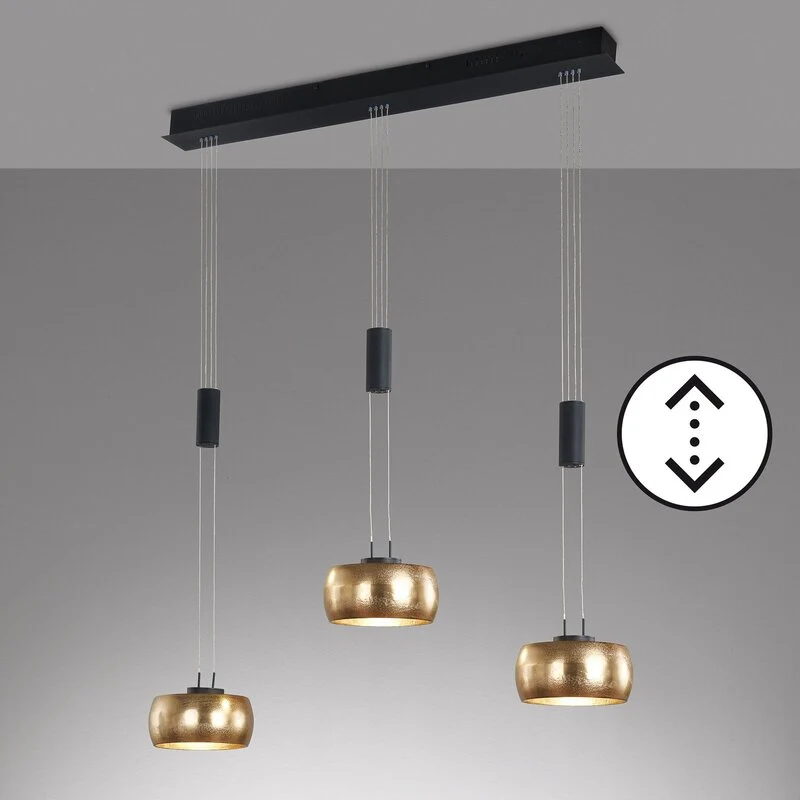 B-Ware FISCHER HONSEL Hängeleuchte Pendelleuchte LED Colette gold schwarz dreiflammig
