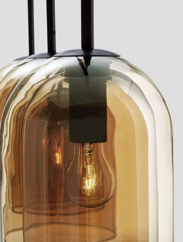 B-Ware Nova Luce Pendelleuchte Hängeleuchte VELOR Lampe E27 Bernstein SIEHE TEXT/FOTO