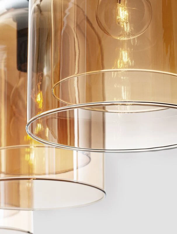 B-Ware Nova Luce Pendelleuchte Hängeleuchte VELOR Lampe E27 Bernstein SIEHE TEXT/FOTO