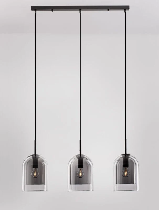 B-Ware Nova Luce Pendelleuchte Hängeleuchte VELOR E27 LED Rauchgrau SIEHE TEXT/FOTO