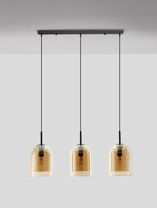B-Ware Nova Luce Pendelleuchte Hängeleuchte VELOR Lampe LED Bernstein SIEHE TEXT/FOTO