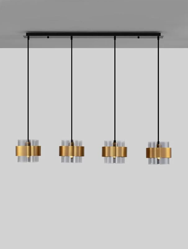 B-Ware Nova Luce Pendelleuchte Hängeleuchte SIANNA E27 LED 4-fach Gold SIEHE TEXT/FOTO