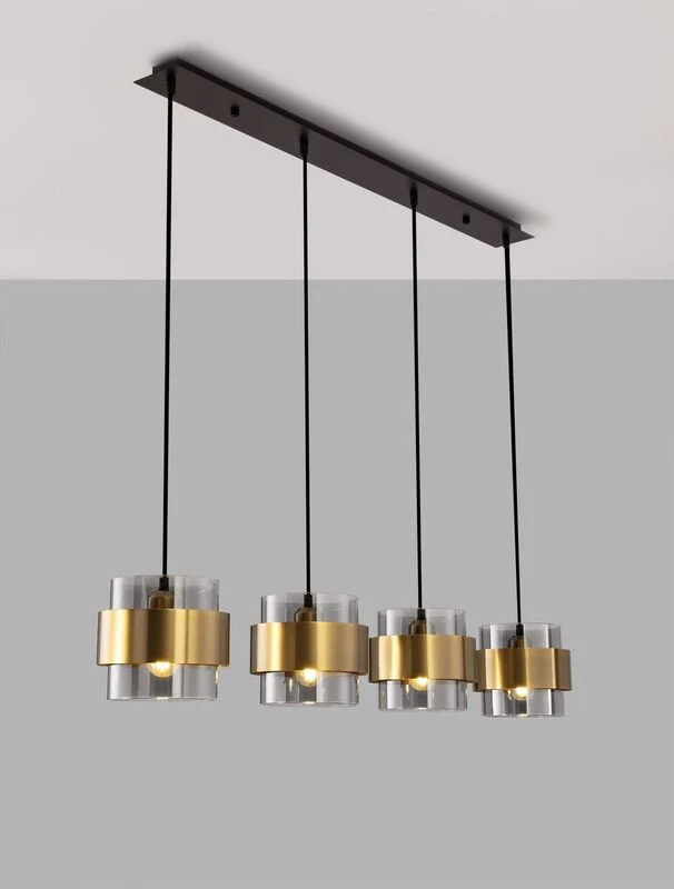 B-Ware Nova Luce Pendelleuchte Hängeleuchte SIANNA E27 LED 4-fach Gold SIEHE TEXT/FOTO