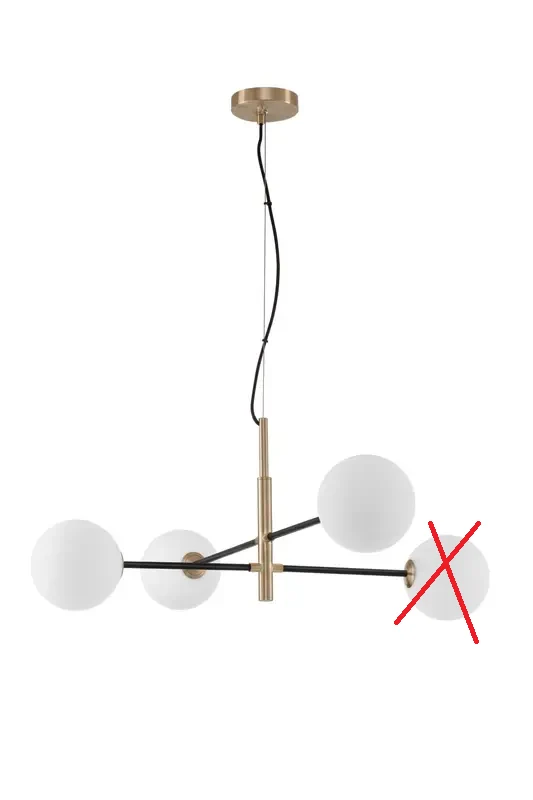 B-Ware Nova Luce Pendelleuchte Hängeleuchte VITRA G9 LED 4fach Gold SIEHE TEXT/FOTO