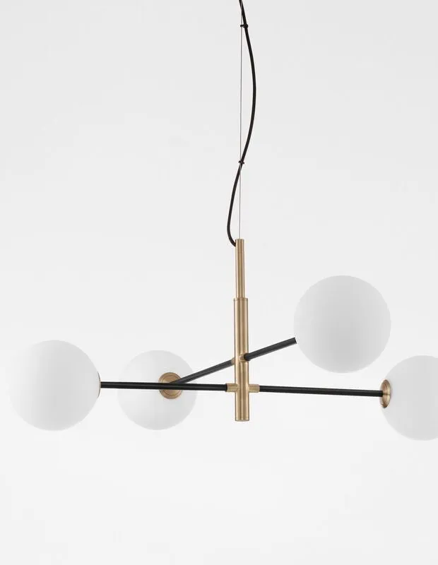 B-Ware Nova Luce Pendelleuchte Hängeleuchte VITRA G9 LED 4fach Gold SIEHE TEXT/FOTO