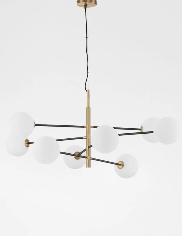 B-Ware Nova Luce Pendelleuchte Hängeleuchte VITRA LED Gold Glas Metall SIEHE TEXT/FOTO