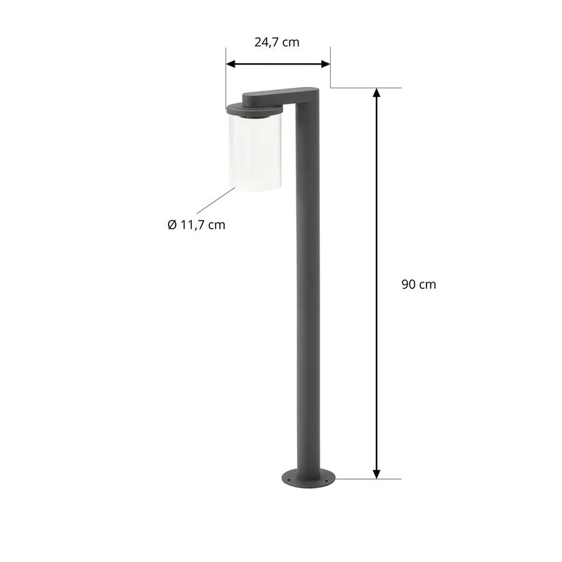 B-Ware Lucande Wegeleuchte Gartenleuchte Beelia LED Aluminium Glas schwarz IP65 90 cm