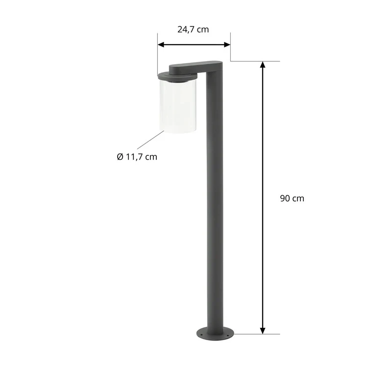 B-Ware Lucande Wegeleuchte Gartenleuchte Beelia LED Aluminium Glas schwarz IP65 90 cm