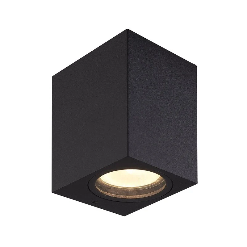 4x B-Ware Prios Außenwandleuchte Wandlampe LED schwarz eckig 10 cm Lampe Spot 4 STÜCK