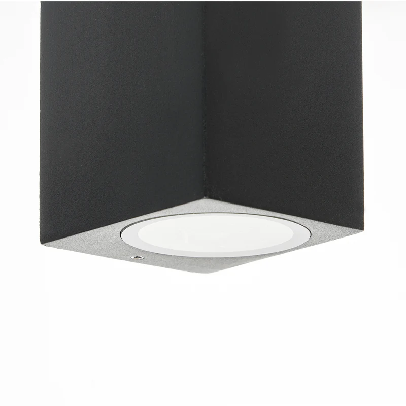 4x B-Ware Prios Außenwandleuchte Wandlampe LED schwarz eckig 10 cm Lampe Spot 4 STÜCK