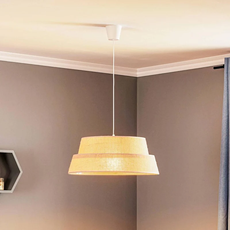 B-Ware GALAXY Hängeleuchte Pendelleuchte Leuchte Jute braun Lampenschirm Soft Nature