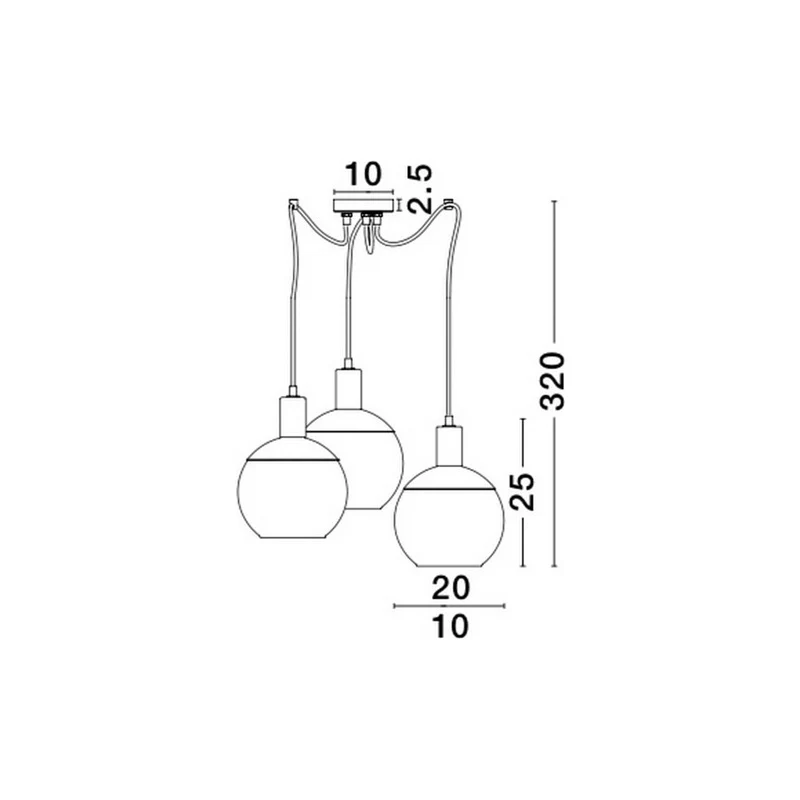 B-Ware Nova Luce Pendelleuchte Hängelampe Odessa Kugeln Rauchglas LED SIEHE TEXT/F604