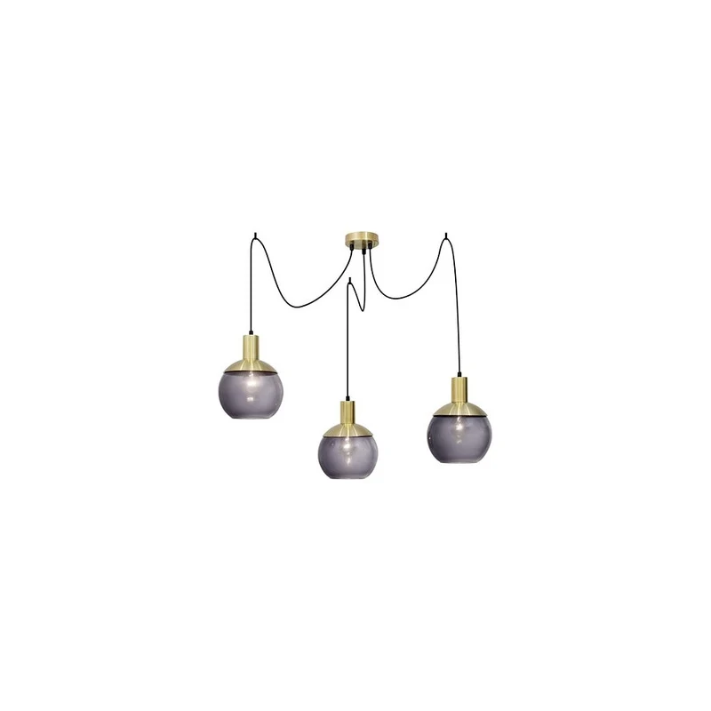 B-Ware Nova Luce Pendelleuchte Hängelampe Odessa Kugeln Rauchglas LED SIEHE TEXT/F898