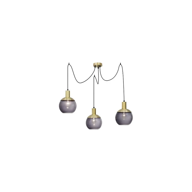 B-Ware Nova Luce Pendelleuchte Hängelampe Odessa Kugeln Rauchglas LED SIEHE TEXT/F898
