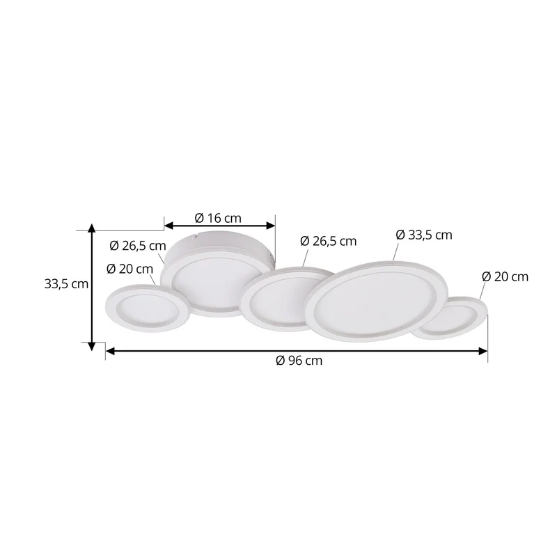 B-Ware Lucande Deckenleuchte Lampe LED weiß Kunststoff Diala dimmbar 96 cm