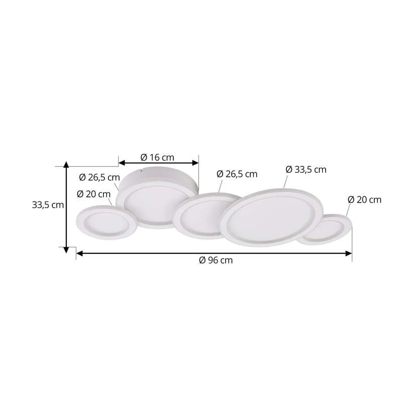 B-Ware Lucande Deckenleuchte Lampe LED weiß Kunststoff Diala dimmbar 96 cm